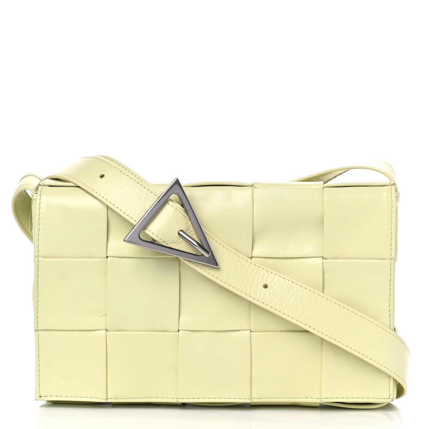 Calfskin Intrecciato Cassette Crossbody Bag Lemon Washed