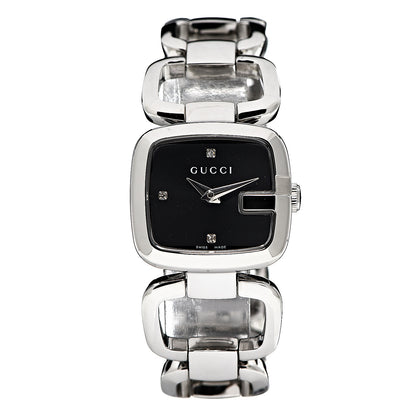 Gucci Stainless Steel Diamond 24mm G-Gucci Square Quartz Watch Black 1 of 6