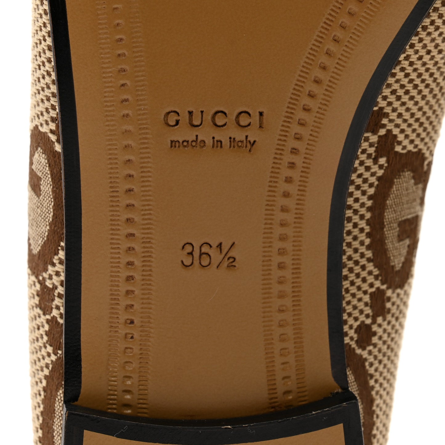 Canvas GG Monogram Horsebit Womens Jordaan Loafers 36.5