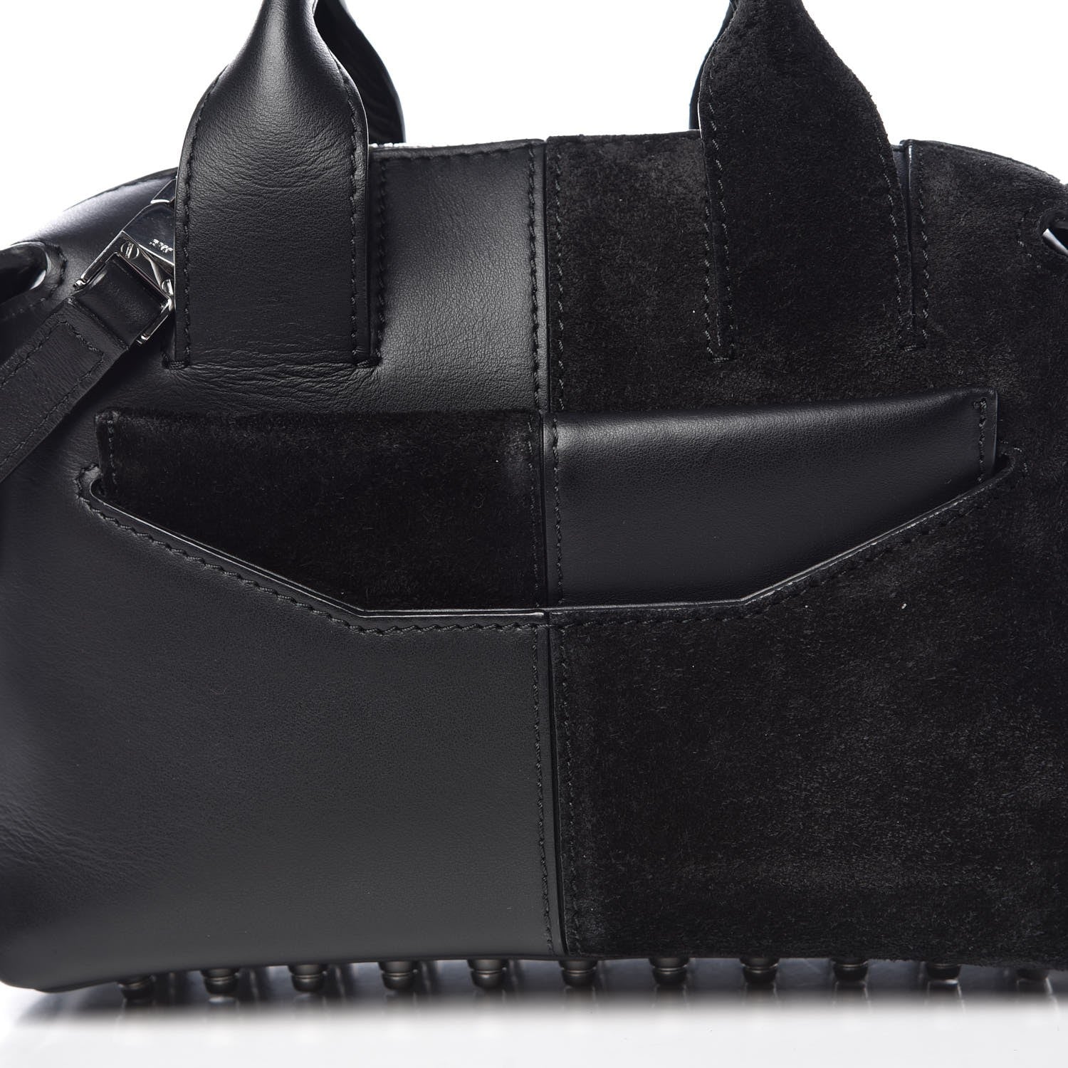 Alexander Wang Suede Calfskin Small Rogue Satchel Black Silver Hardware 7 of 9