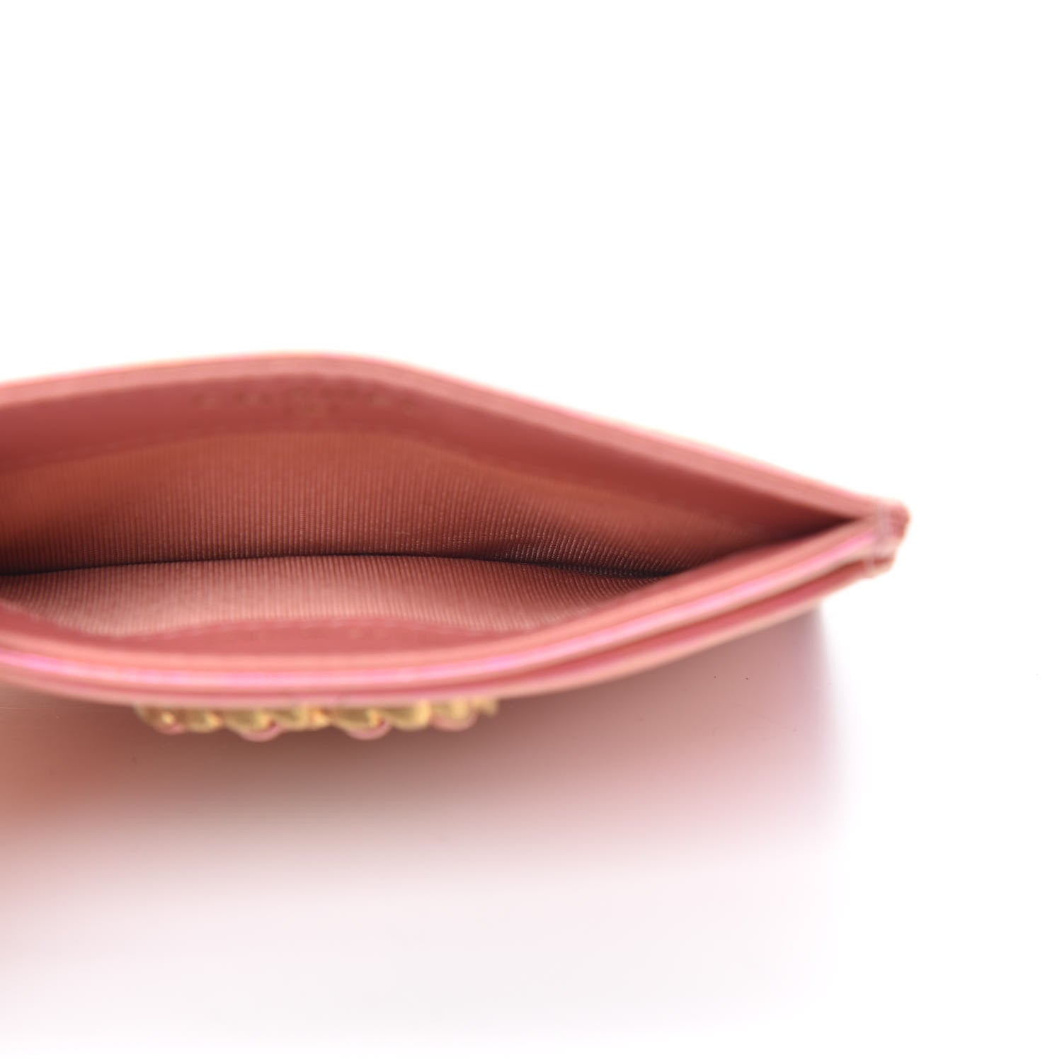 Chanel Iridescent Calfskin Quilted Chanel 19 Card Holder Pink 5 of 7