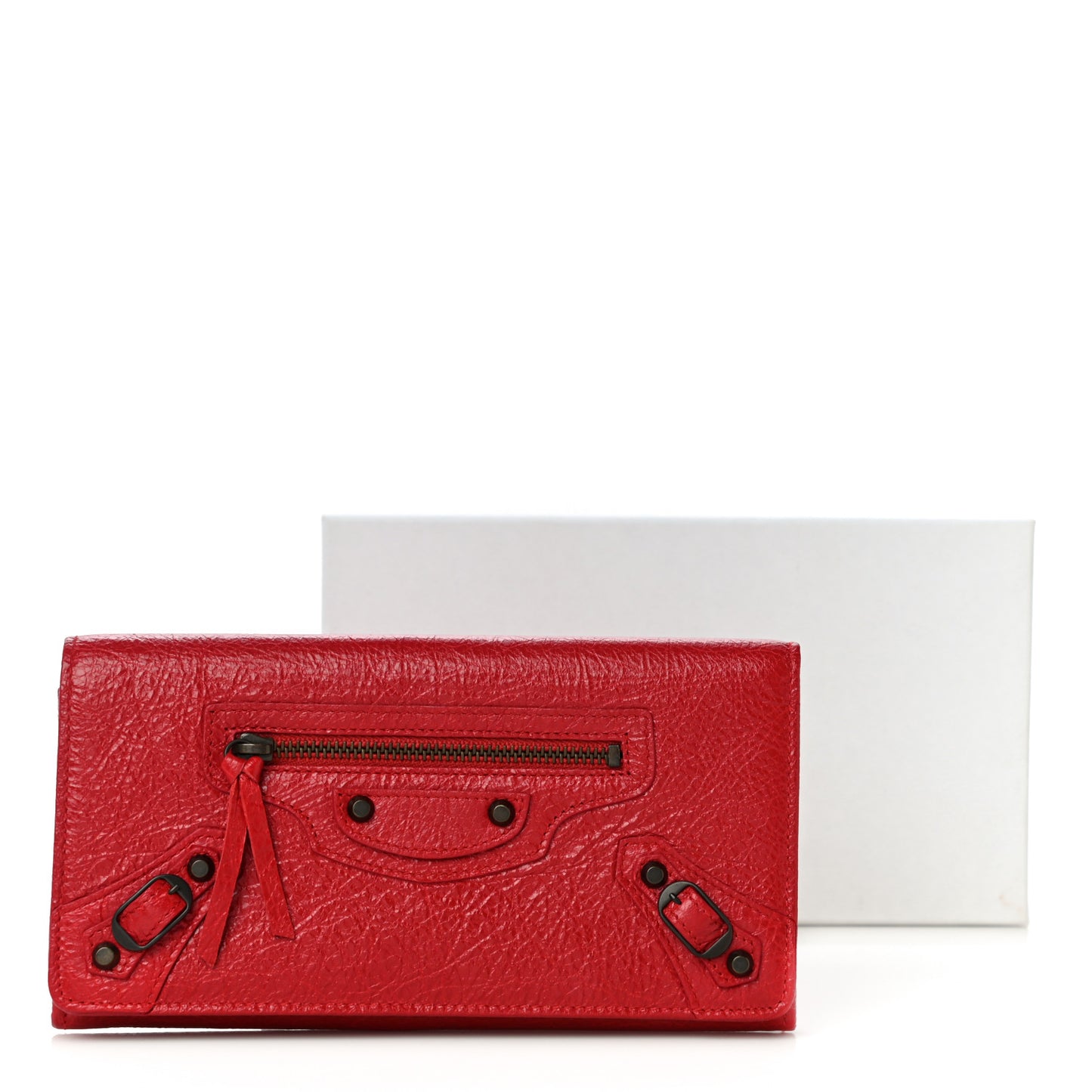 Agneau Classic Hardware Continental Zip Around Wallet Rouge Tango