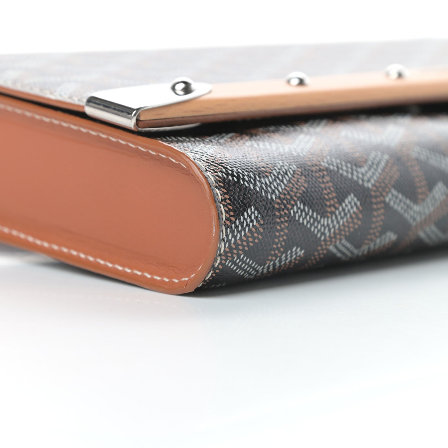 Goyardine Monte Carlo Bois Clutch With Strap Black Gold