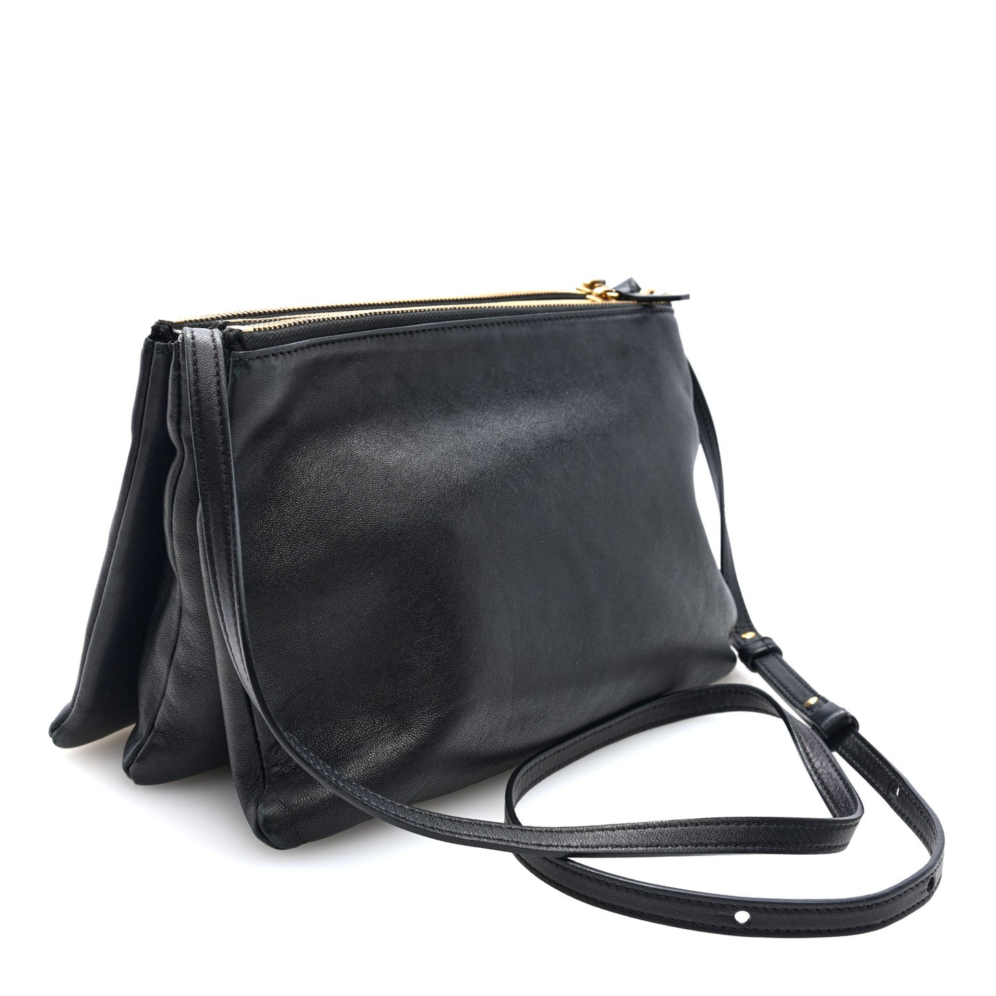 Lambskin Large Trio Crossbody Bag Black