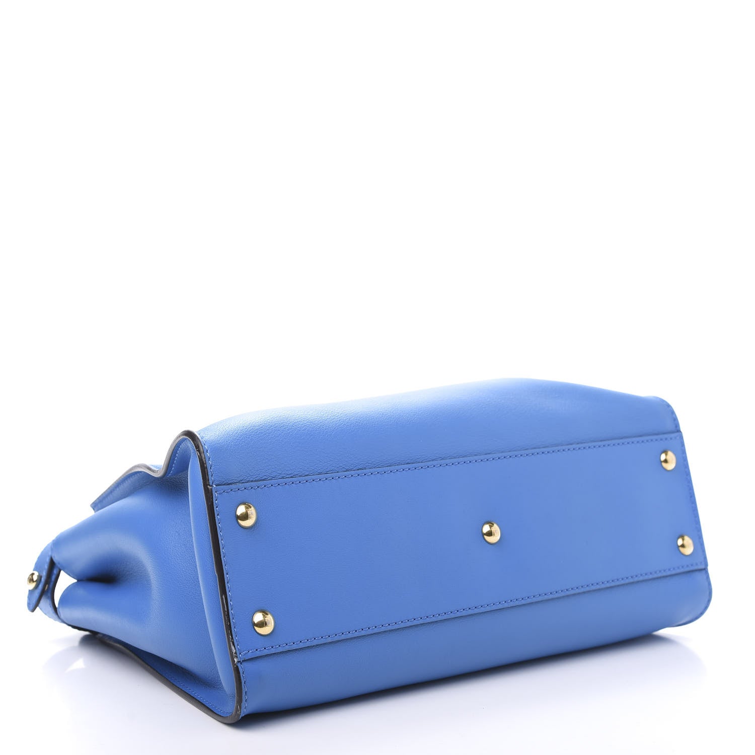 Fendi Vitello Seta Medium Peekaboo Iconic Satchel Blue Royal 4 of 12