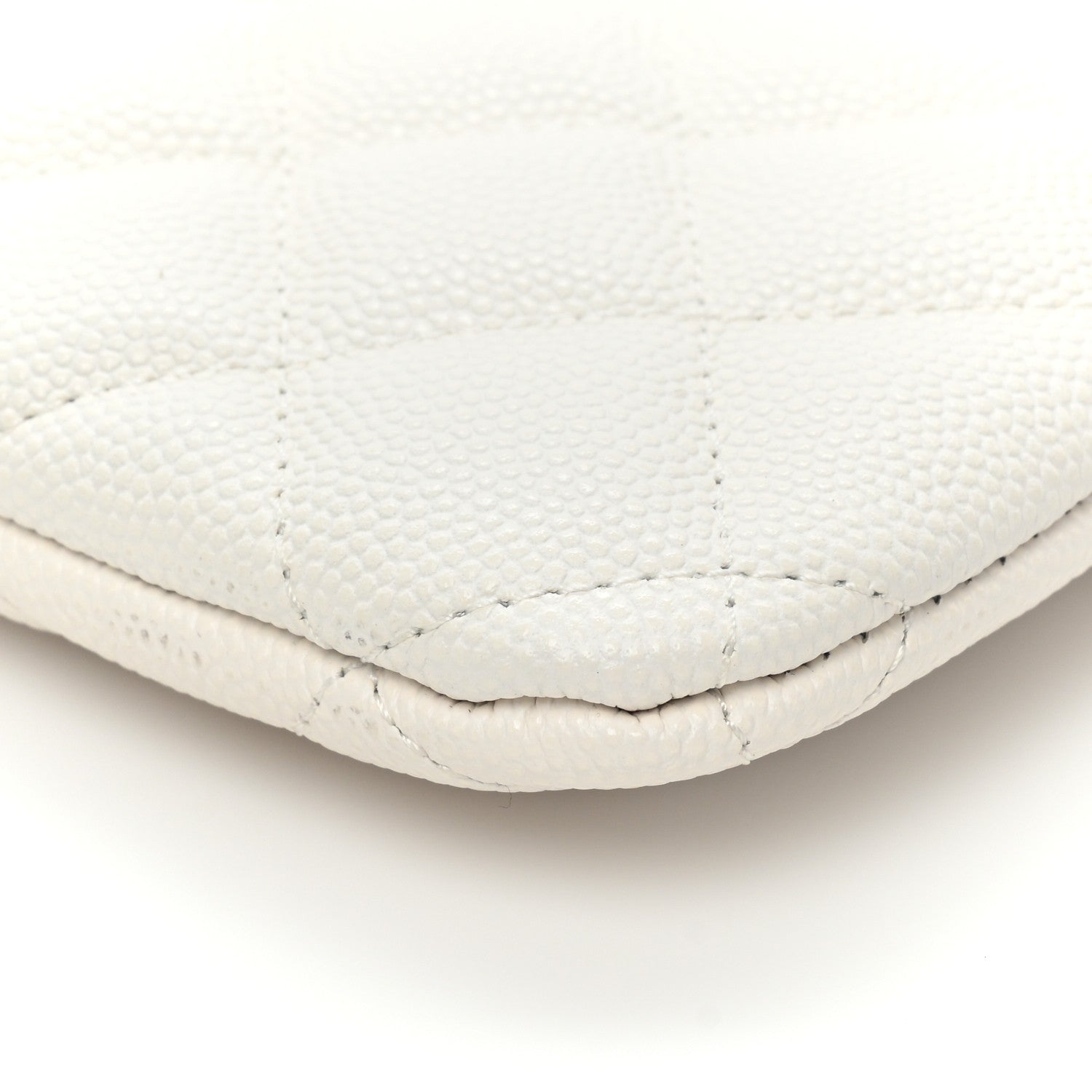 Chanel Caviar Quilted Cosmetic Case White 8 of 10