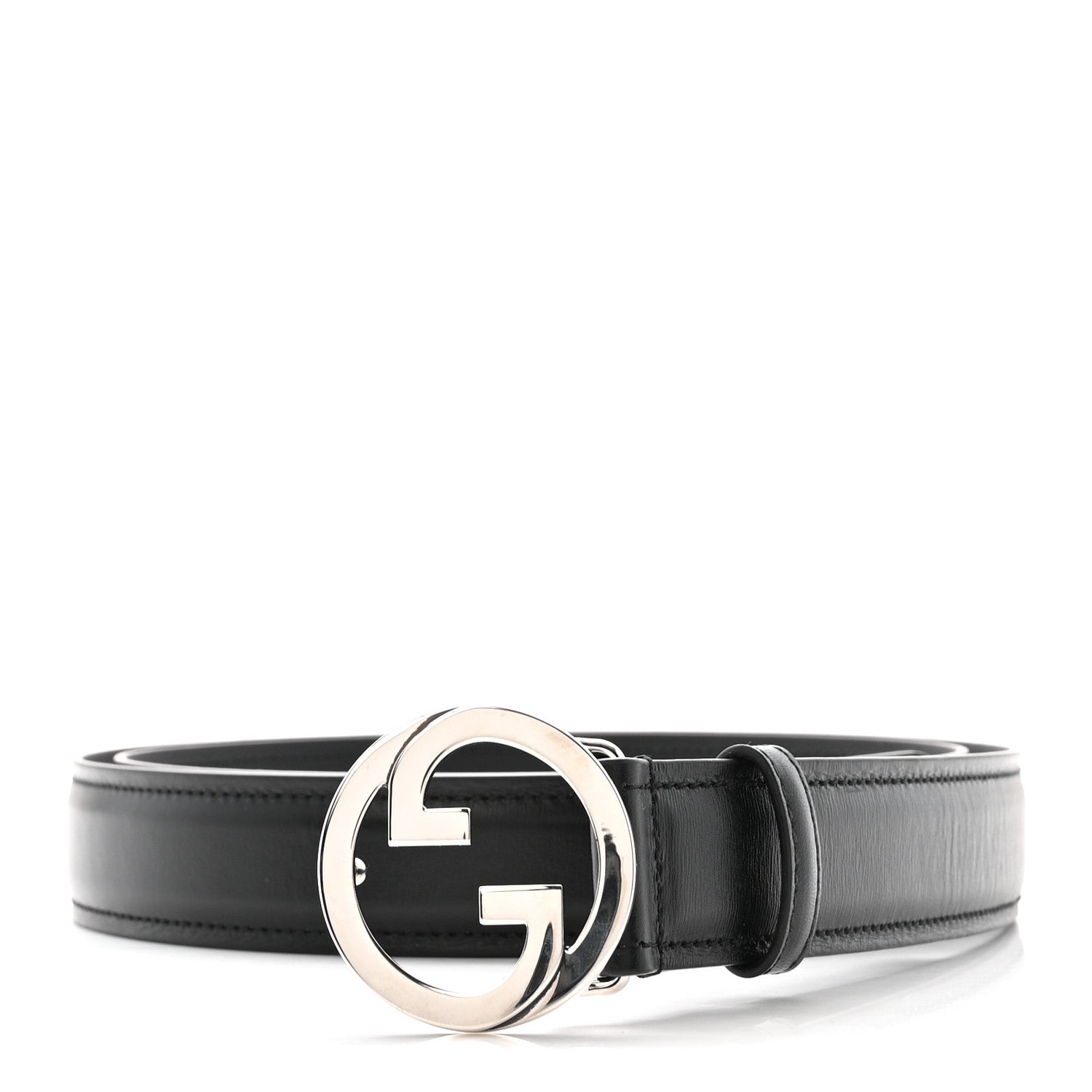 Gucci Lux Calfskin Blondie Interlocking G 30mm Belt 110 44 Black 1 of 6