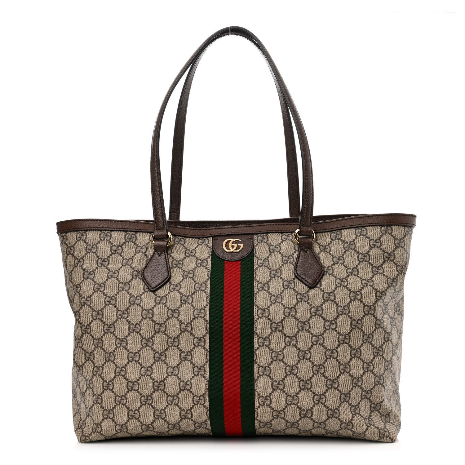 Gucci GG Supreme Monogram Medium Ophidia Shopping Tote Brown 1 of 15