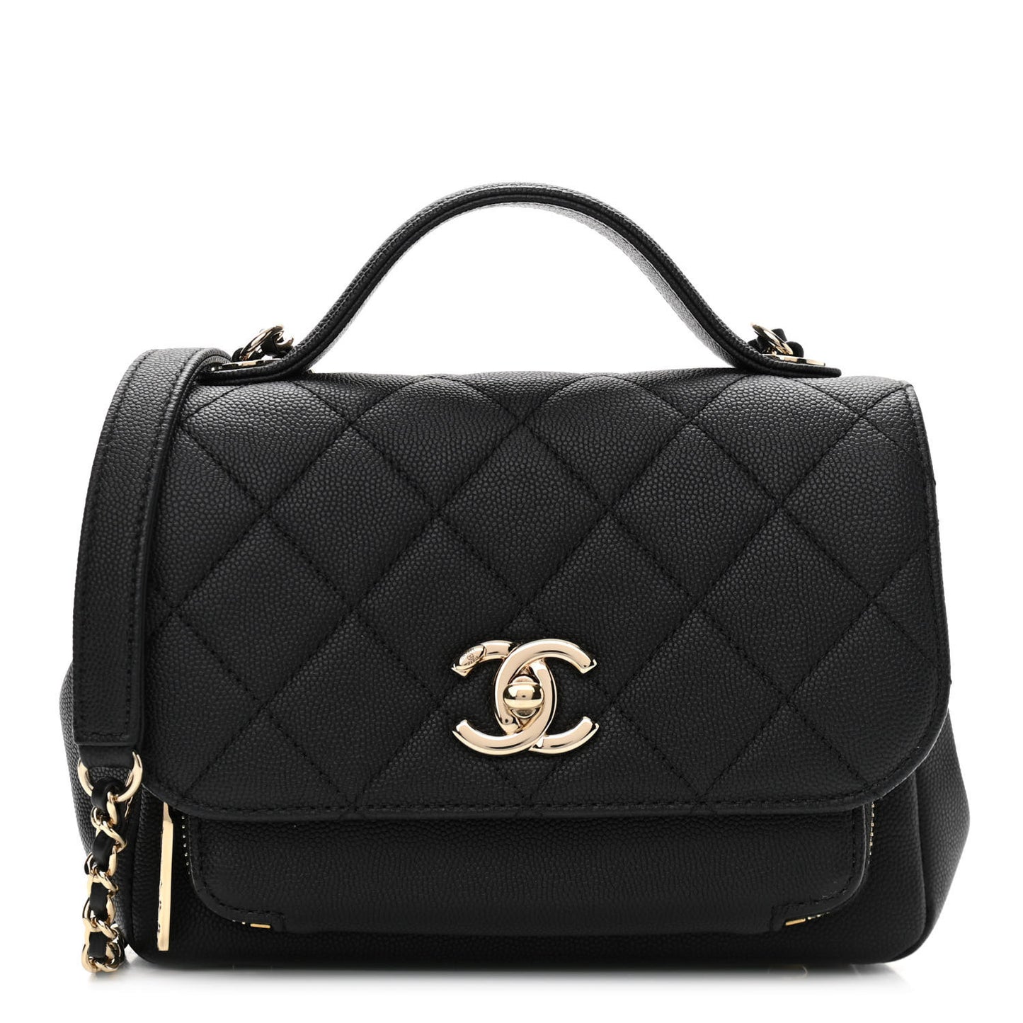 Caviar Quilted Small Business Affinity Flap Black