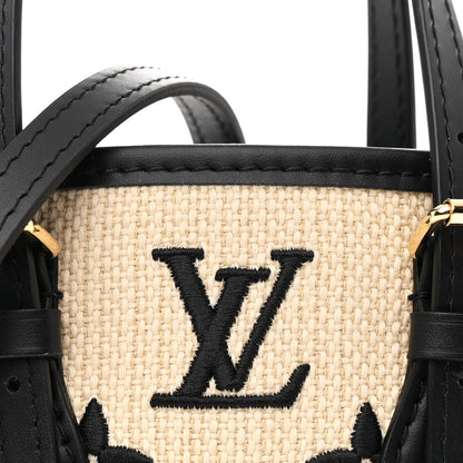 Louis Vuitton Cotton Calfskin Monogram Nano Bucket Bag Black 10 of 12