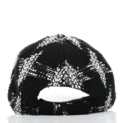 Chanel Tweed Cap Hat M Black White 6 of 8