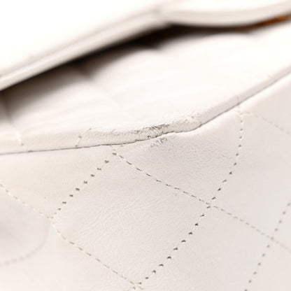 Chanel Lambskin Quilted Medium Double Flap White 10 of 20