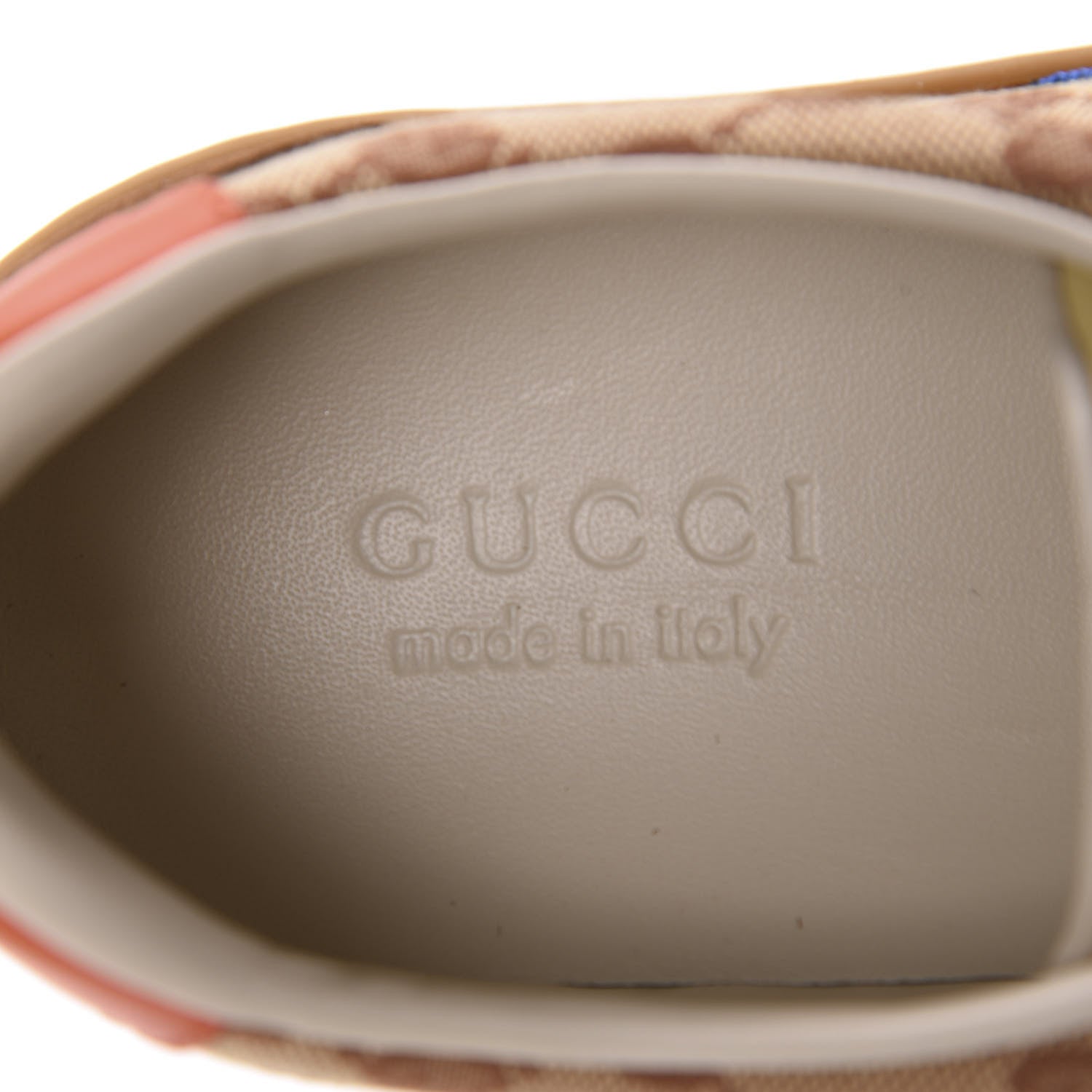 Gucci GG Monogram Suede Web Mens G74 Sneakers 8.5 Beige Ruggine Cuir 7 of 10