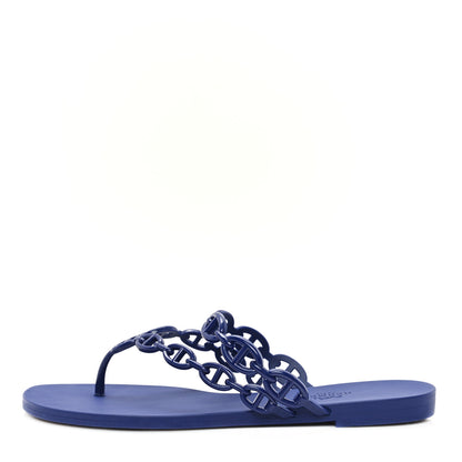 Hermes Rubber Chaine d'Ancre Island Sandals 39 Bleu Smalt 1 of 9