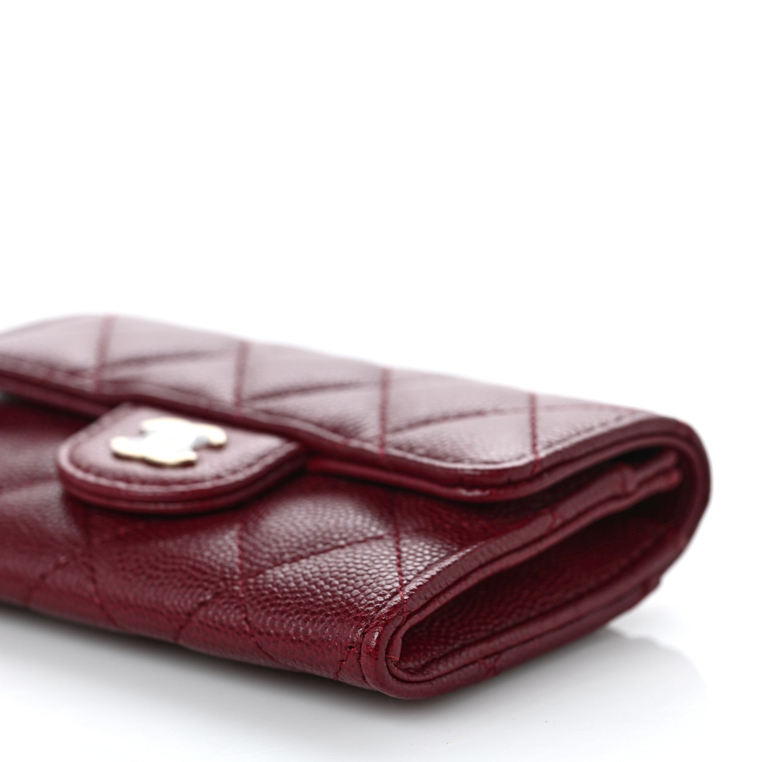 Chanel Caviar Quilted Flap Card Holder Wallet Burgundy 10 of 11