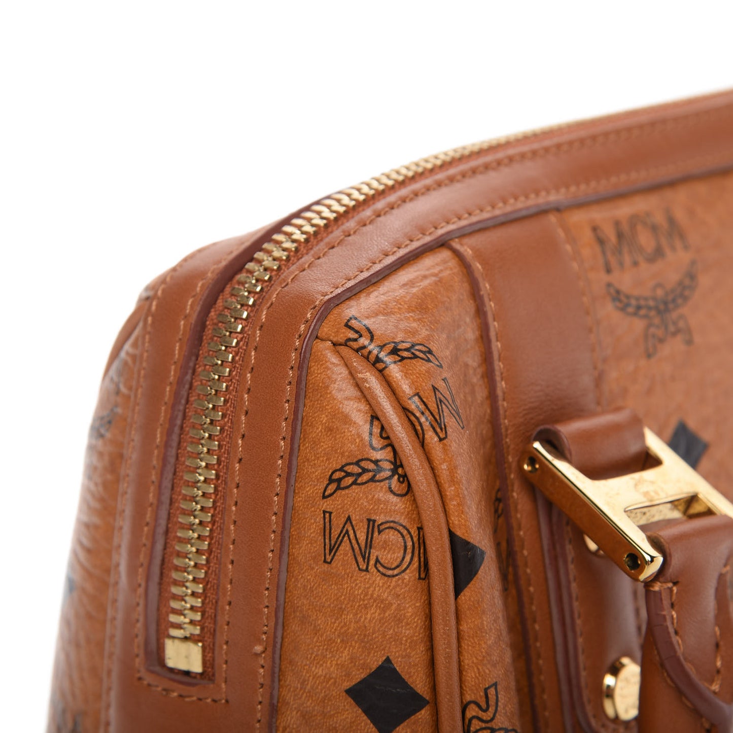 Visetos Mini Boston Bag Cognac