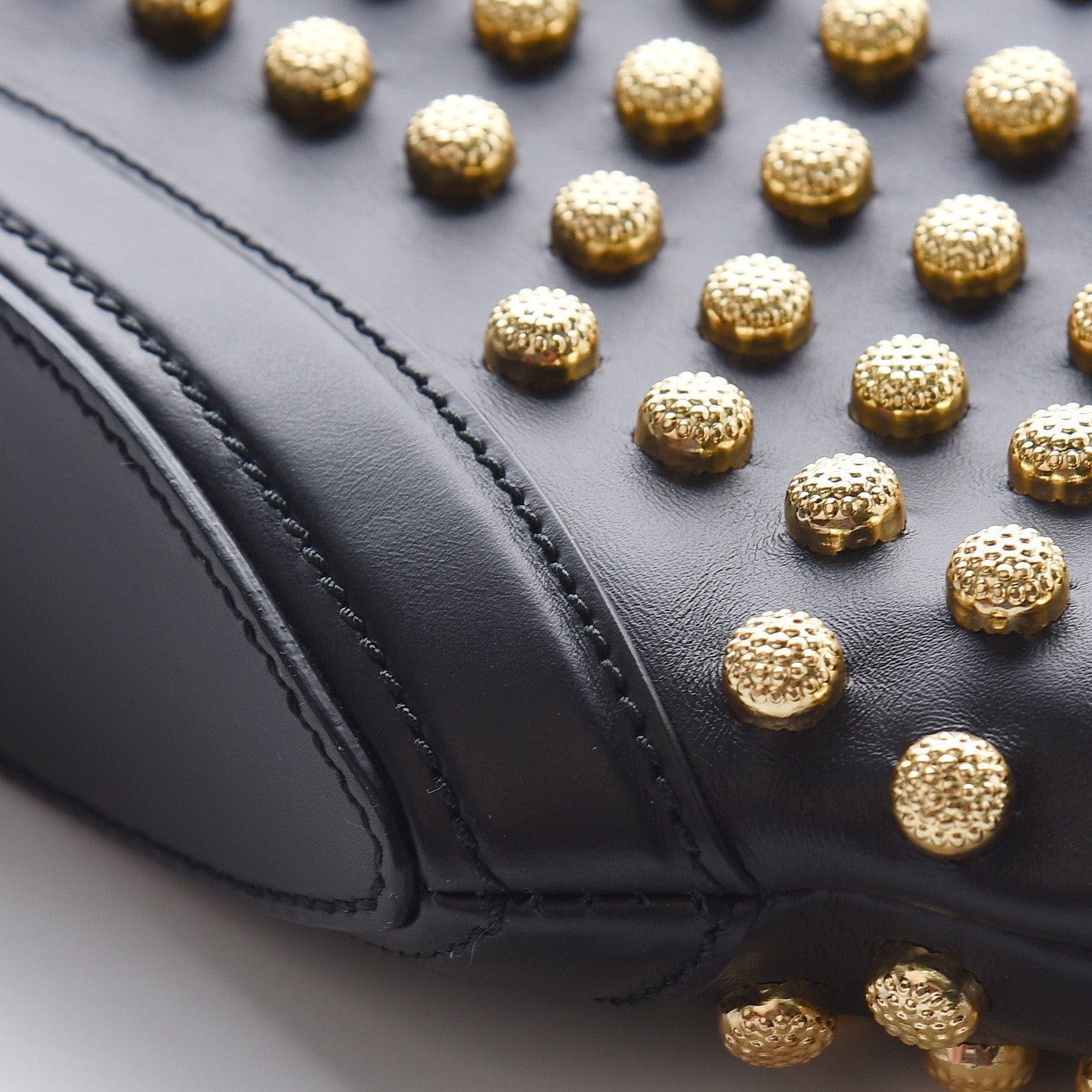 Alexander McQueen Calfskin Studded De Manta Clutch Black 9 of 10