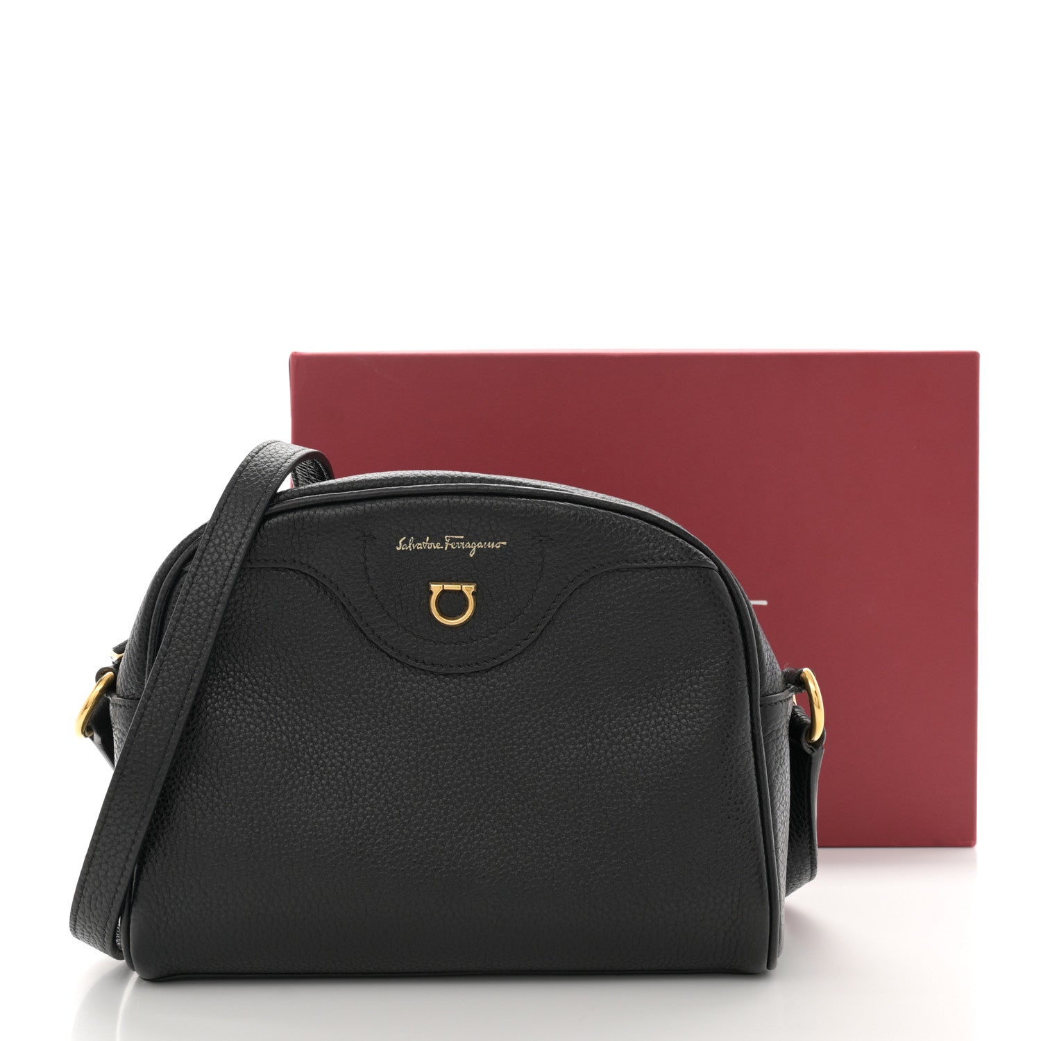 Salvatore Ferragamo Calfskin Travel Camera Crossbody Bag Black 12 of 12