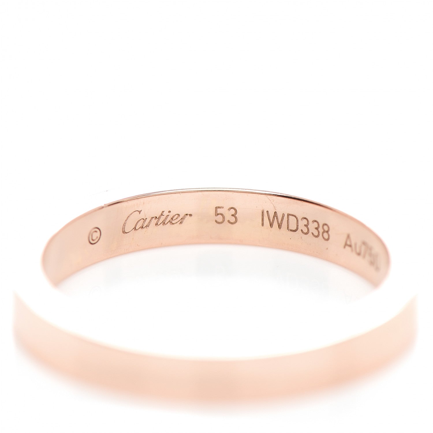 Cartier 18K Pink Gold Diamond 3mm C De Cartier Wedding Band Ring 53 6.5 4 of 5