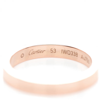 Cartier 18K Pink Gold Diamond 3mm C De Cartier Wedding Band Ring 53 6.5 4 of 5