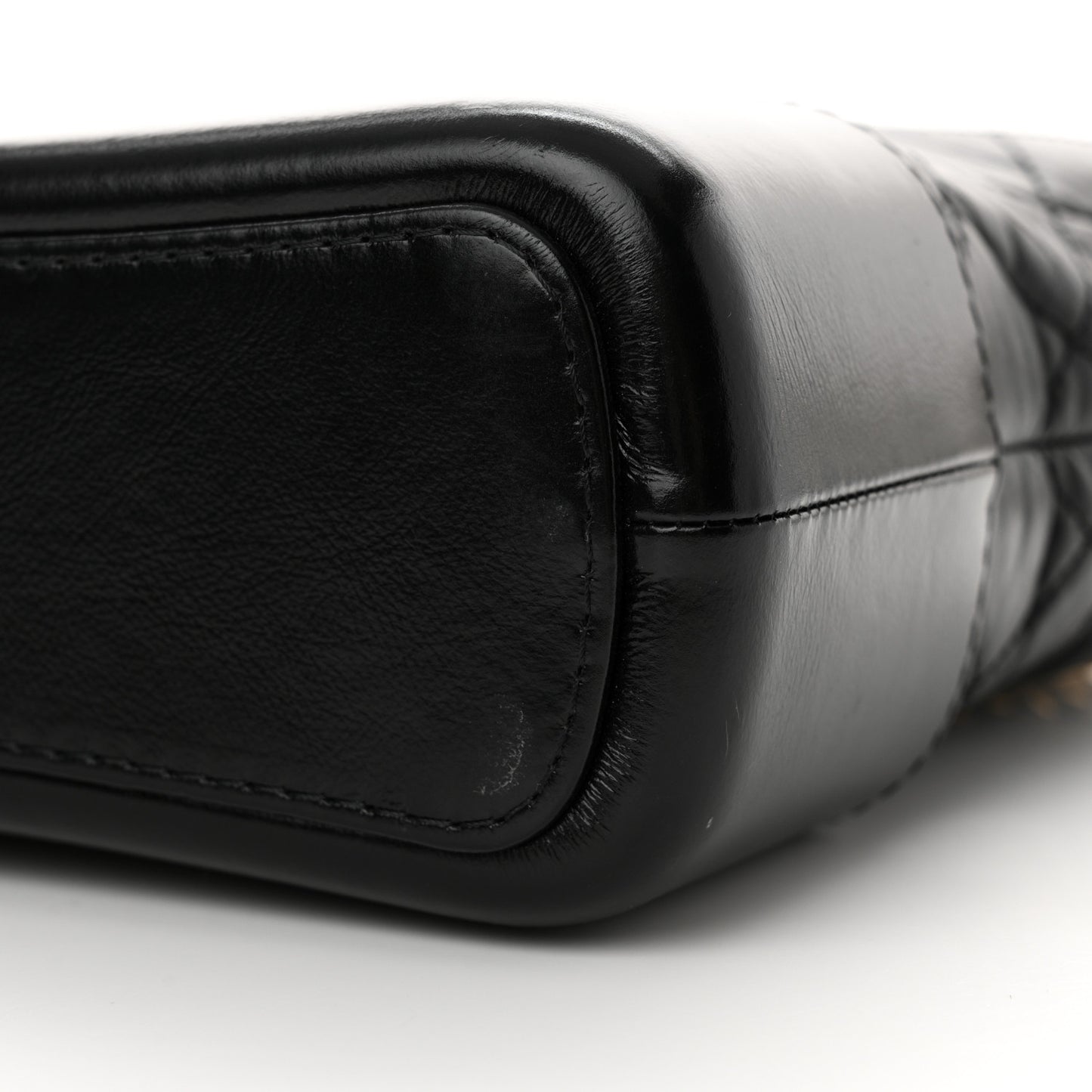 Aged Calfskin Quilted New Medium Gabrielle Hobo Black