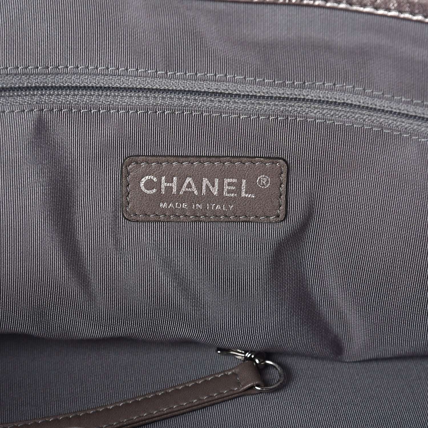 Chanel Metallic Cracked Calfskin Modern Chain Tote Dark Silver 6 of 10