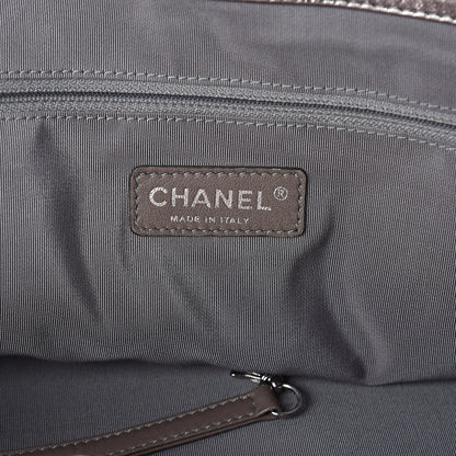 Chanel Metallic Cracked Calfskin Modern Chain Tote Dark Silver 6 of 10