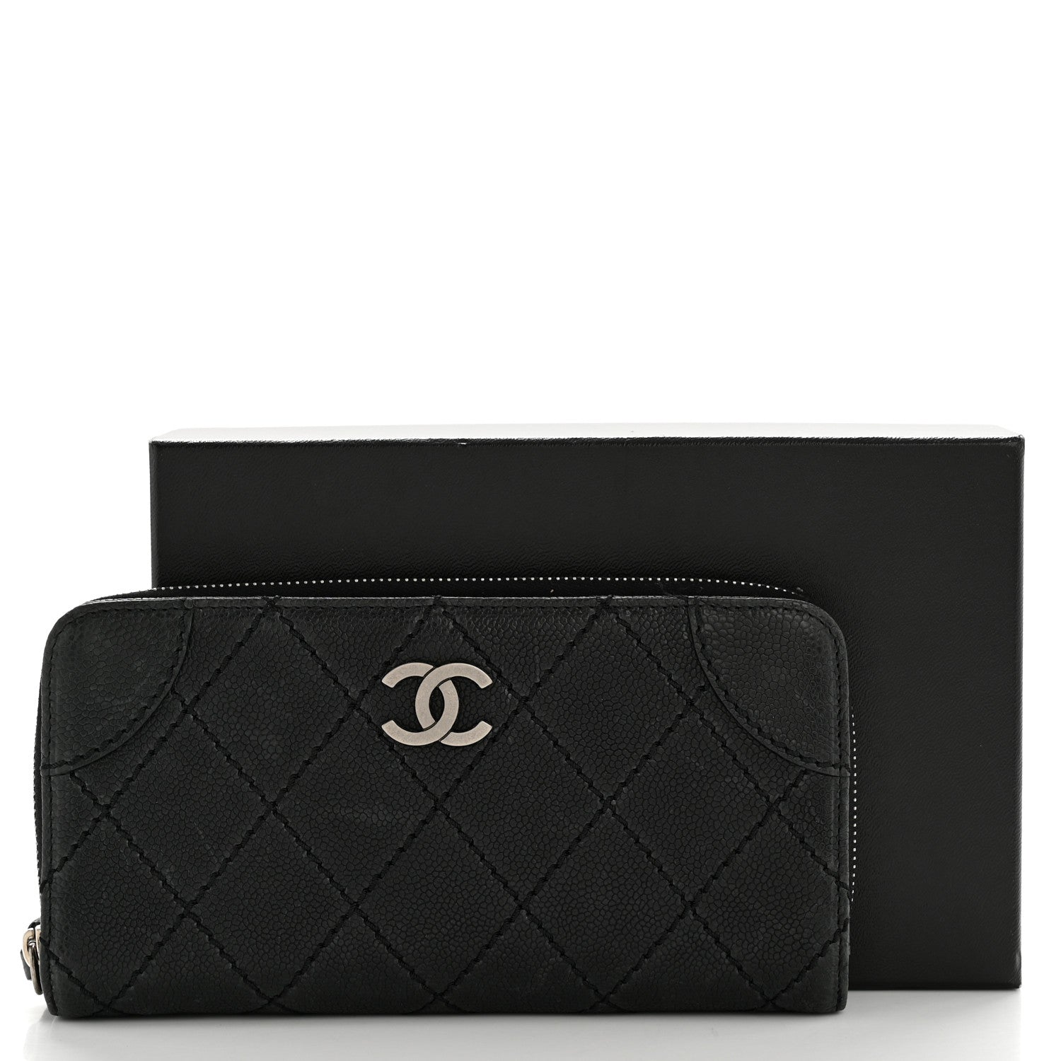 Chanel Caviar Quilted Stitched Outdoor Ligne Wallet Black 12 of 12