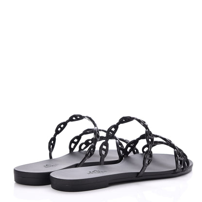 Hermes Rubber Chaine d'Ancre Rivage Sandals 37 Black 4 of 8