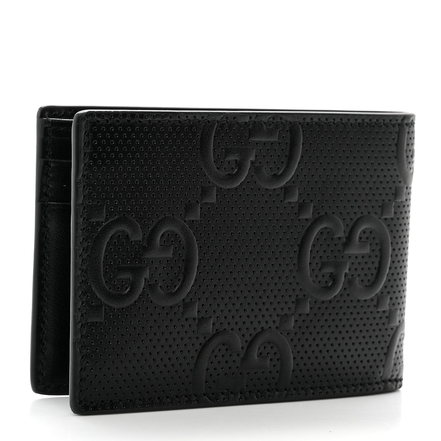 Gucci Calfskin GG Tennis Embossed Bi-Fold Wallet Black 3 of 6