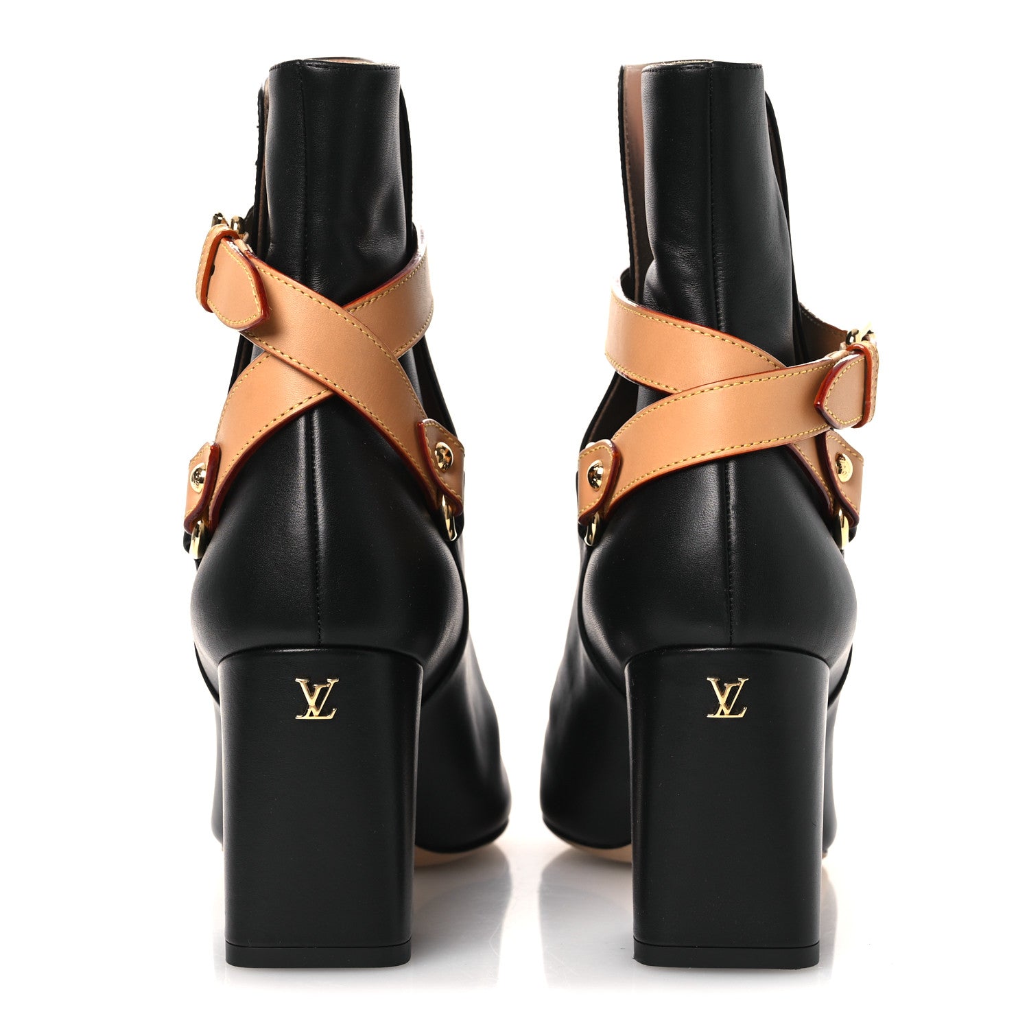 Louis Vuitton Calfskin Belted Parisienne Ankle Boots 40 Black 6 of 10