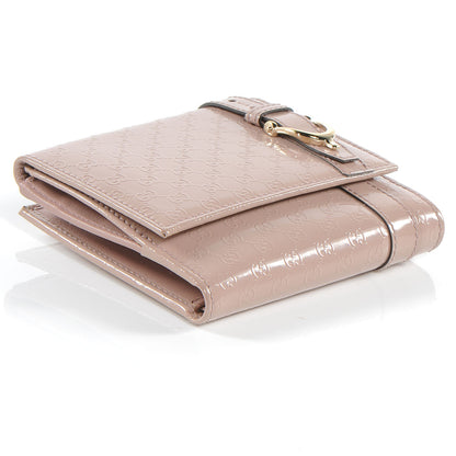 Gucci Patent Microguccissima Nice French Flap Wallet Dark Cipria 4 of 8
