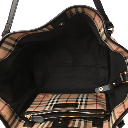 Burberry Haymarket Check Small Canterbury Tote Chocolate 5 of 14