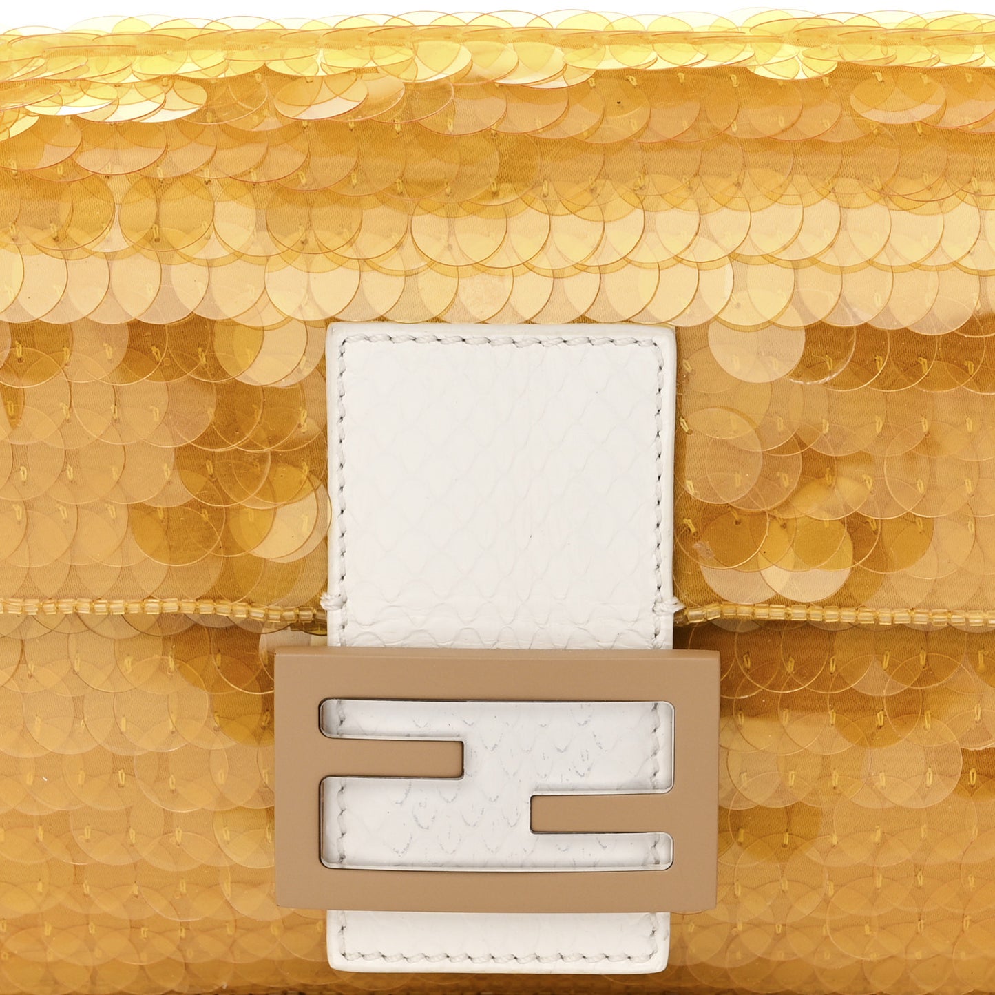 Satin Sequin Paillettes Elaphe Plexiglass Baguette 1997 Giallo Avorio