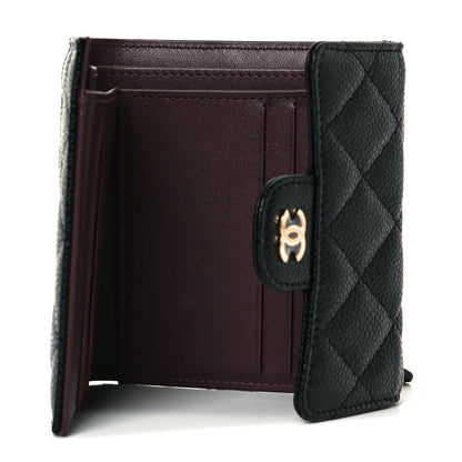 Chanel Caviar Quilted Compact Flap Wallet Black 6 of 8
