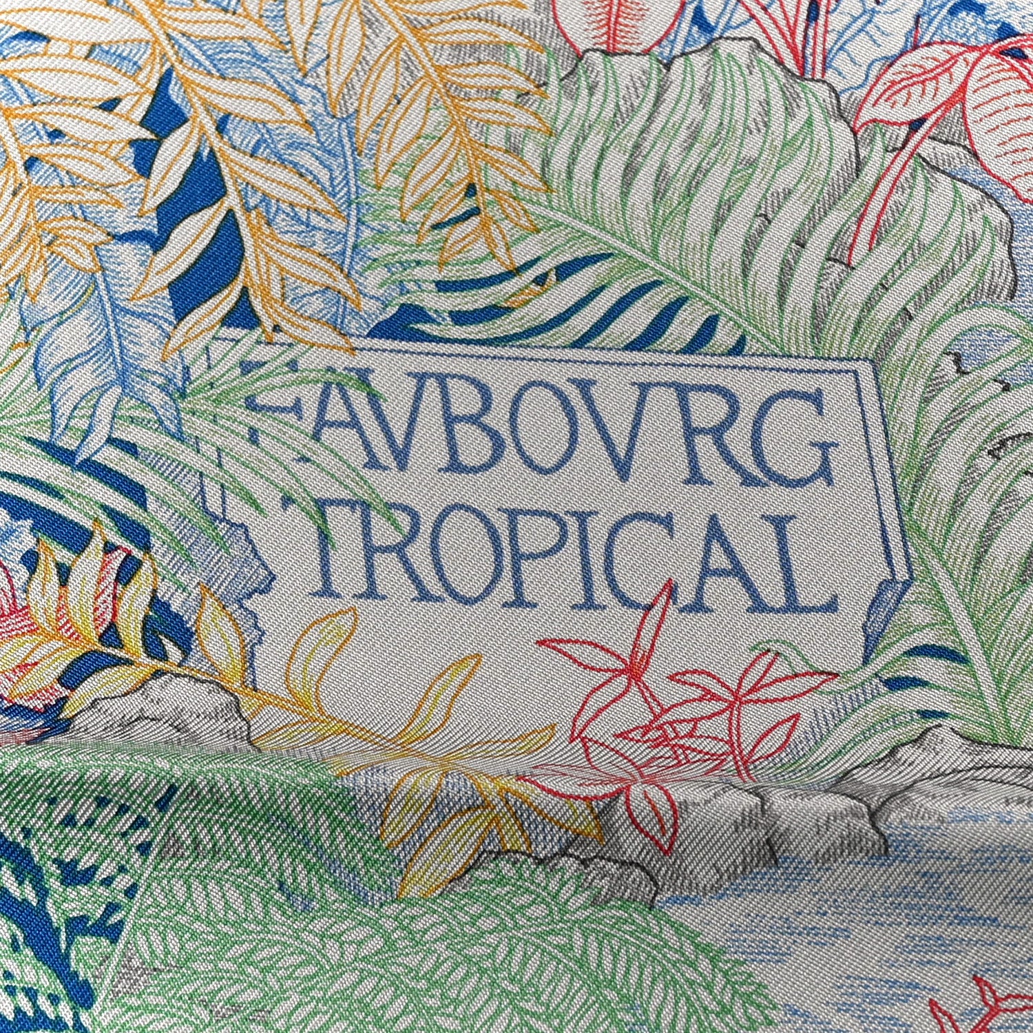 Hermes Silk Faubourg Tropical Scarf 90 Pierre Rose Multicolor 3 of 4