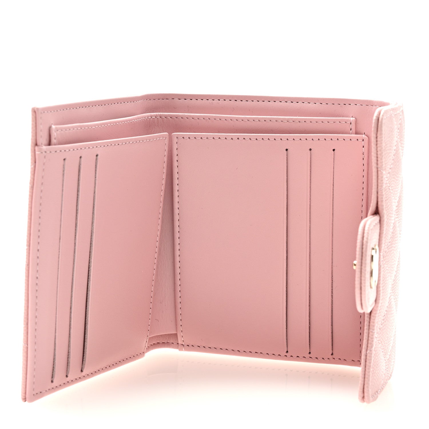 Chanel Caviar Quilted Compact Flap Wallet Light Pink 5 of 7