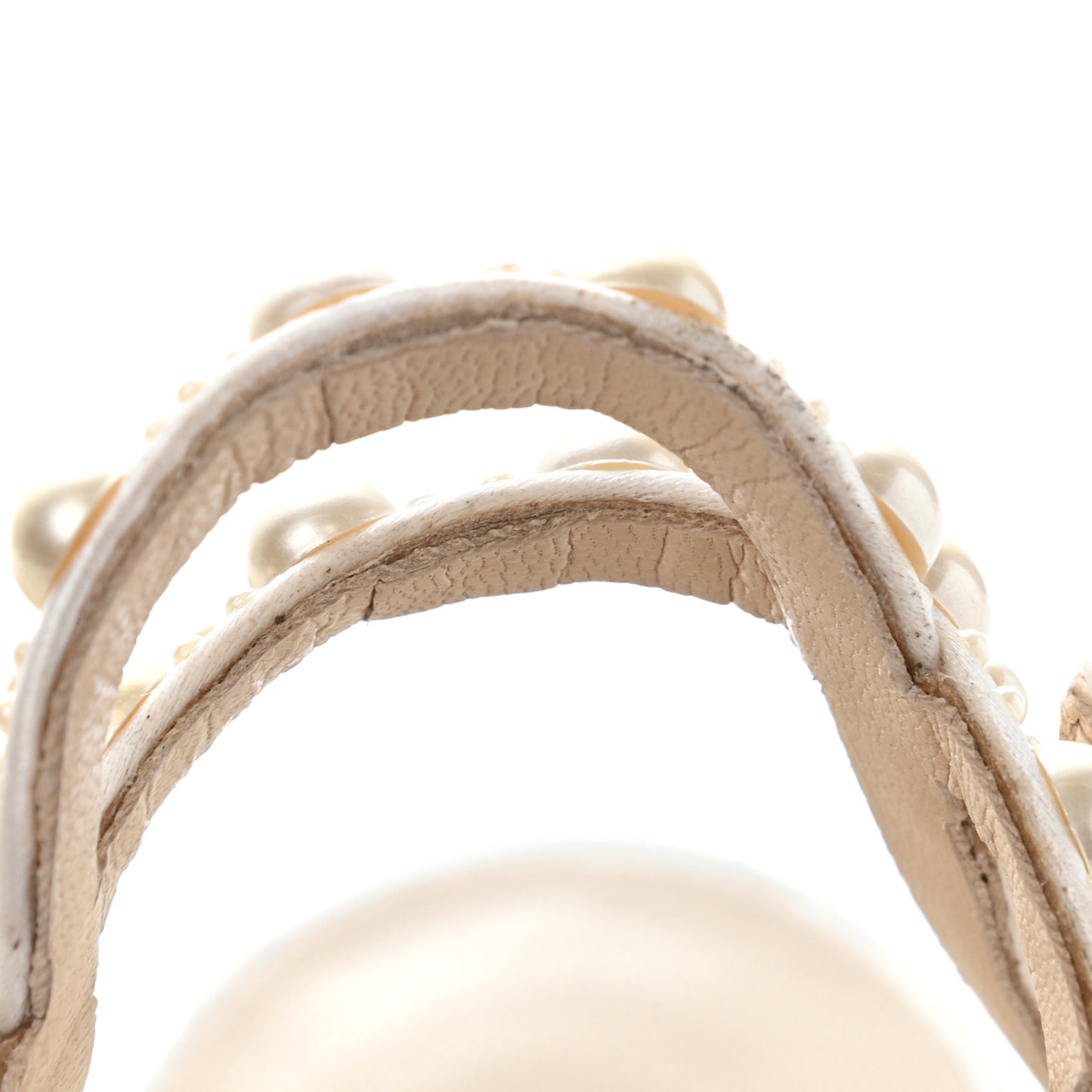 Pearl Satin Sacora 100 Sandals 40.5 White