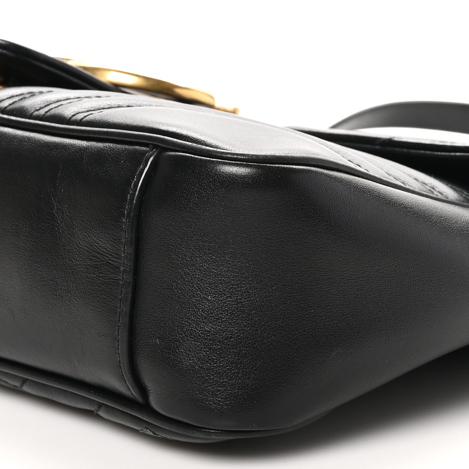 Gucci Calfskin Matelasse Medium GG Marmont Shoulder Bag Black 10 of 10