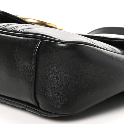 Gucci Calfskin Matelasse Medium GG Marmont Shoulder Bag Black 10 of 10