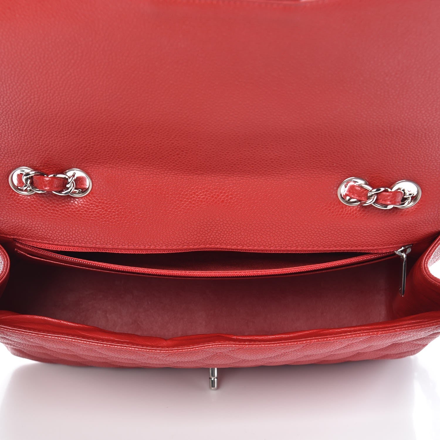 Chanel Caviar Quilted Jumbo Single Flap Red 5 of 9