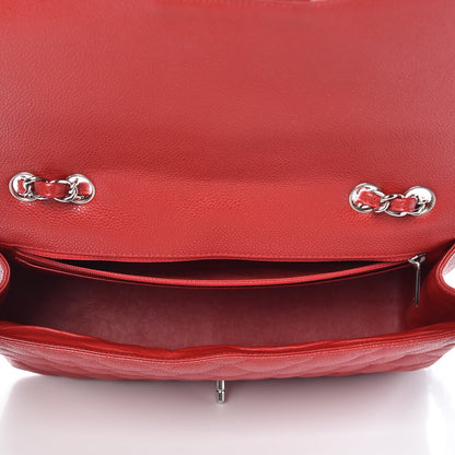 Chanel Caviar Quilted Jumbo Single Flap Red 5 of 9