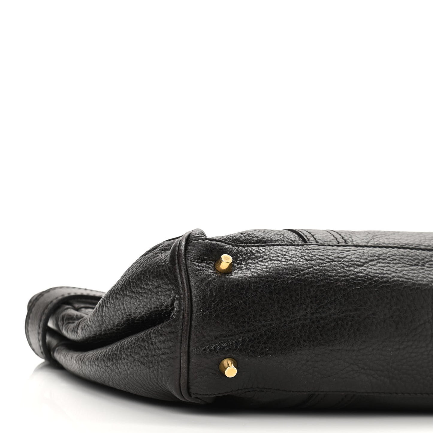 Calfskin Buckle Tote Dark Brown