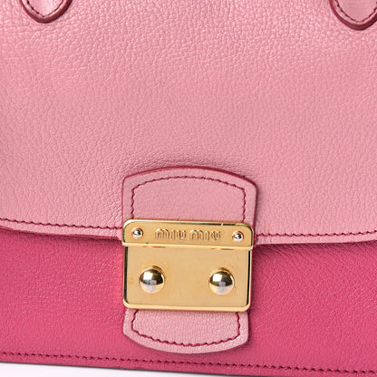 Miu Miu Goatskin Madras Shoulder Bag Rosa Peonia 9 of 10