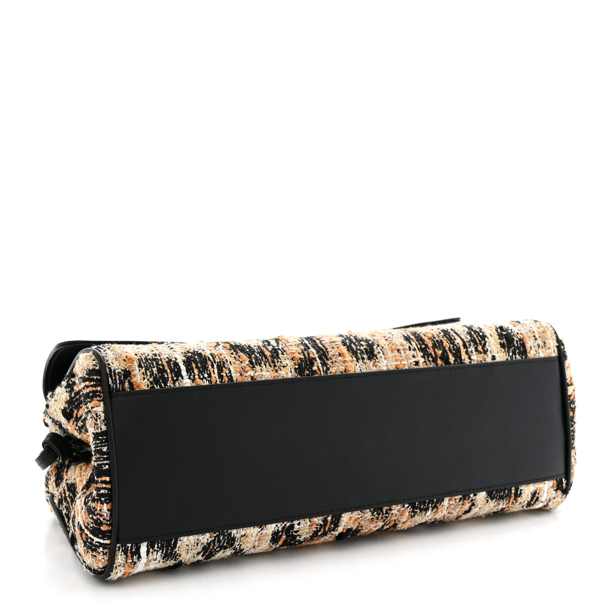 Chanel Calfskin Tweed Mixed Fibers Leopard Print Urban Essentials Small Shopping Bag Brown Black White 4 of 10