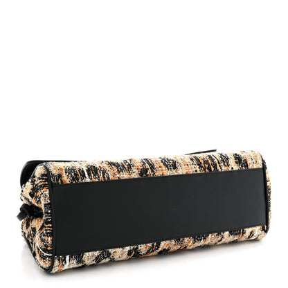 Chanel Calfskin Tweed Mixed Fibers Leopard Print Urban Essentials Small Shopping Bag Brown Black White 4 of 10