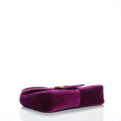Gucci Velvet Matelasse Medium GG Marmont Shoulder Bag Fuchsia Violet Cyclamen 4 of 7
