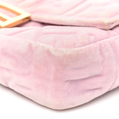 Fendi Velvet FF Embossed Baguette Rosa Confetti 8 of 8