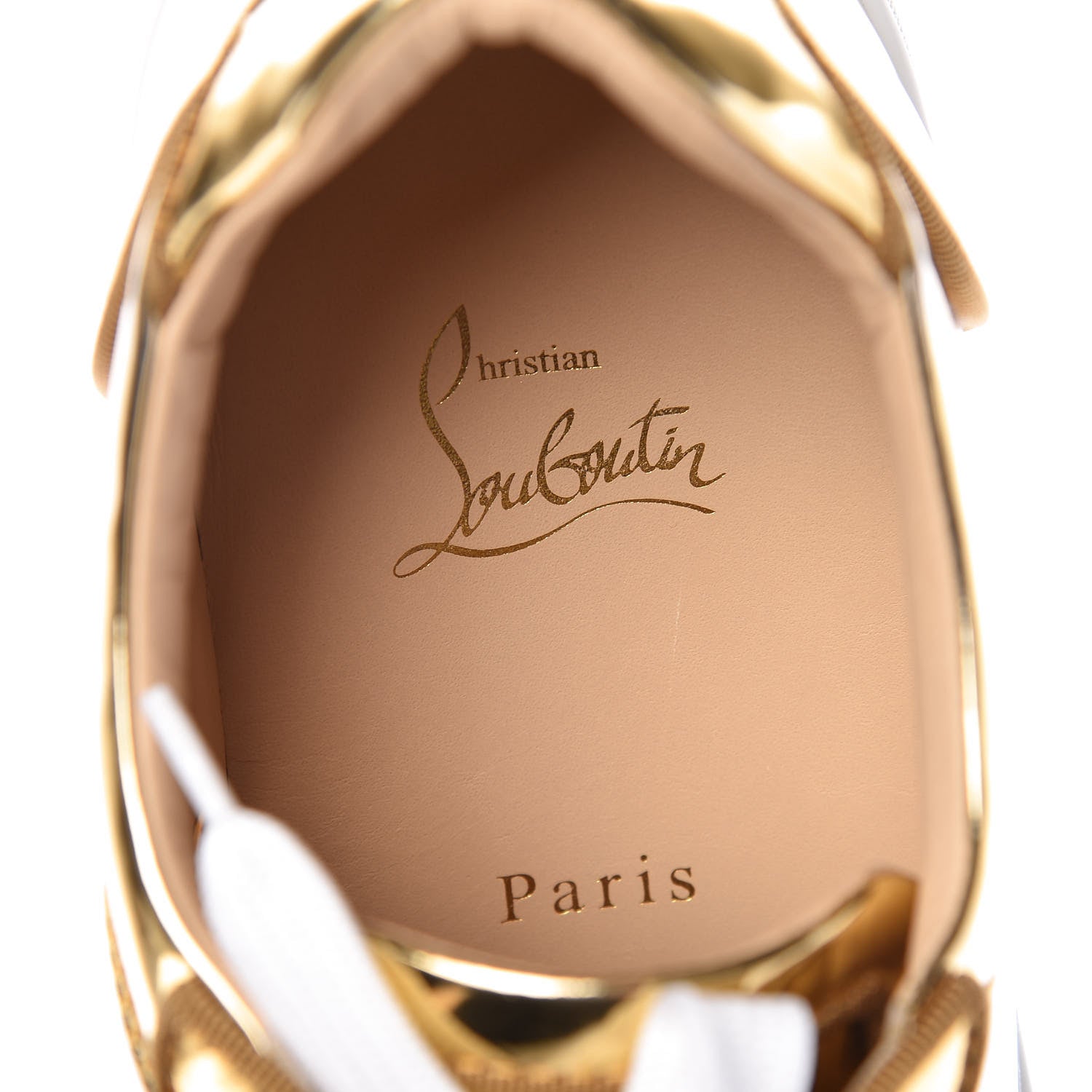 Christian Louboutin Ruban Calfskin Mens Seavaste Flat Sneakers 44 Gold 8 of 9