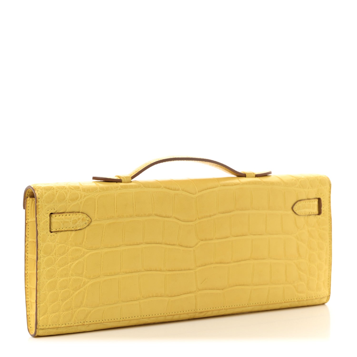 Hermes Matte Alligator Kelly Cut Pochette Mimosa 3 of 7